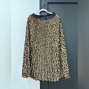 Pleated Cheetah Skirt